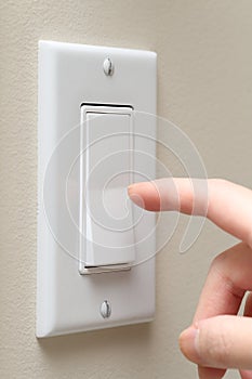 Turning on the light with a wall switch