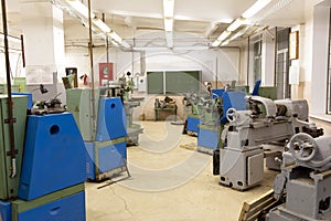 Turning and milling machines in workshop