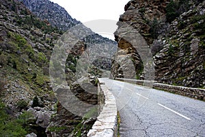 Turning mountain road landscape
