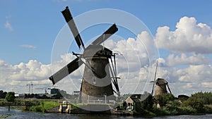 Turning windmill in Kinderdijk, Holland