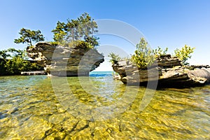 Turnip Rock on Lake Huron, near Port Austin Michigan