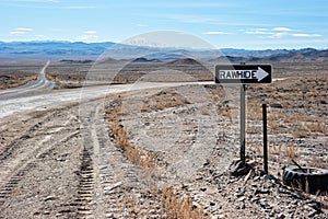 The turnoff to Rawhide
