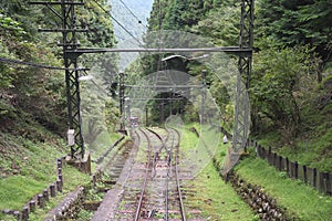 Turnout systems for two-rail funiculars or cable railway with Abt switch