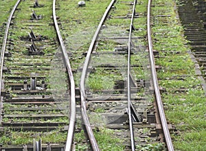 Turnout systems for two-rail funiculars or cable railway with Abt switch