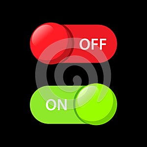 Turns on-off button vector design for web application