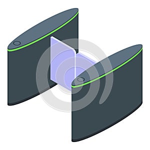 Turnstile barrier icon, isometric style