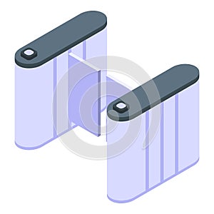 Turnstile doors icon, isometric style