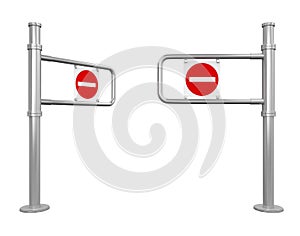 Turnstile Entrance Barrier Isolated photo