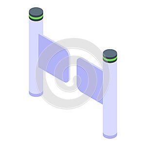 Turnstile entrance icon, isometric style