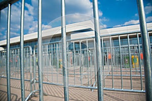 Turnstile entrance to the stadium