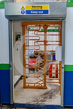 Turnstile security gateway onto construction site