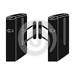 Turnstile, single icon in black style.Turnstile vector symbol stock illustration web.