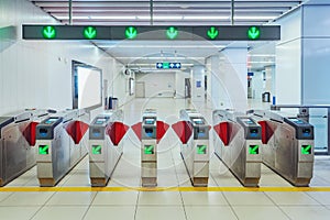 Turnstiles with electronic card readers