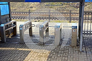 Turnstiles at the railway station