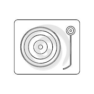Turntable icon. Element of music instrument for mobile concept and web apps icon. Outline, thin line icon for website design and