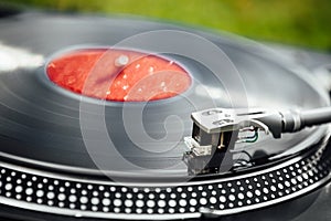 Turntable with LP vinyl record