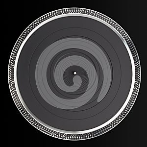 Turntable platter on black