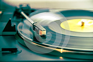 Turntable and vinyl photo