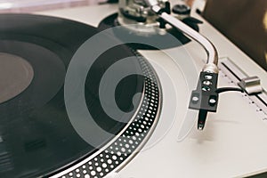 Turntable vinyl record player detail