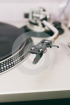 Turntable vinyl record player detail