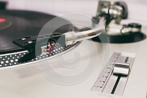Turntable vinyl record player detail