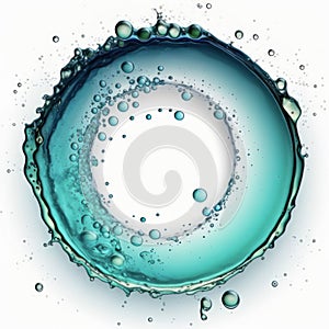 A turqoise water circle and drops photo