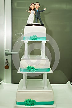 Turqoise wedding cake