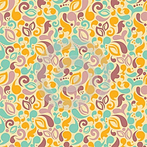 Turqouise and yellow abstract seamless pattern photo