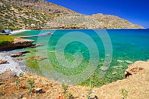 Turquise water of Mirabello bay on Crete