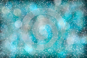 Turquoise Aqua Abstract Starlight Bokeh Background