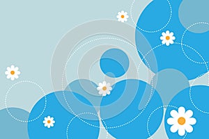 Turquoise background with daisies