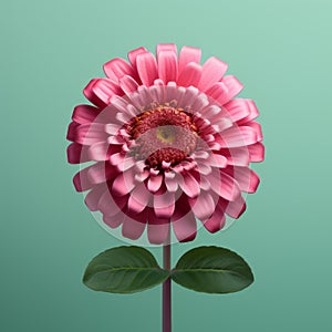 Turquoise Background With Pink Flower: A Cinematic Render By Erik Johansson