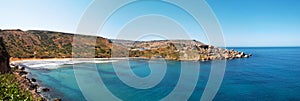 Turquoise bay of Ghajn Tuffieha panorama, Malta photo