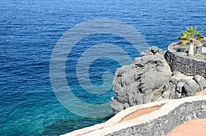 Turquoise bay and volcanic cliffs in Callao Salvaje on Tenerife photo