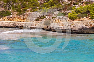 Turquoise beach bay Cala Samarador Amarador Mallorca Balearic Islands Spain