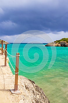 Turquoise beach bay Cala Samarador Amarador Mallorca Balearic Islands Spain