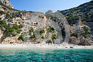 Turquoise beach on Corfu island