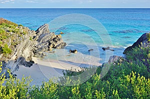 Turquoise beach near Southampton, Bermuda