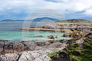 Turquoise beach in Scotland