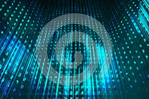 Turquoise binary code backdrop