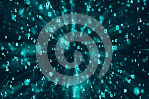 Turquoise binary code background