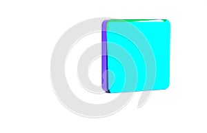 Turquoise Binary code icon isolated on white background. Minimalism concept. 3d illustration 3D render