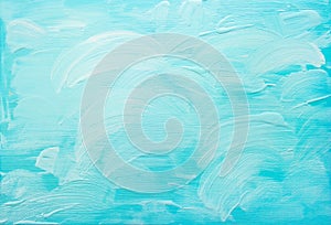 Turquoise blue abstract acrylic background