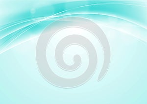 Turquoise blue abstract smooth wavy background photo