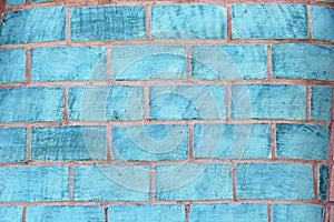 Turquoise blue brick background