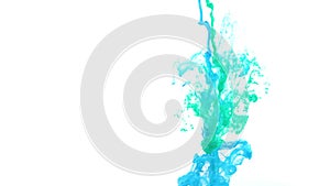 Turquoise and Blue Ink in Water