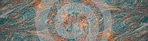 Turquoise blue orange brown abstract marble granite natural stone texture background