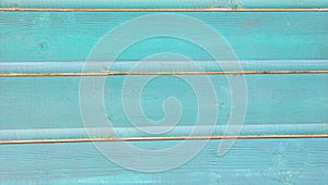 Turquoise blue painted wooden planks background