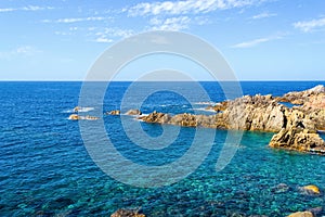 Turquoise blue sea in Costa Paradiso