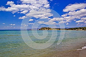 Turquoise blue water in Dikili, Izmir Turkey